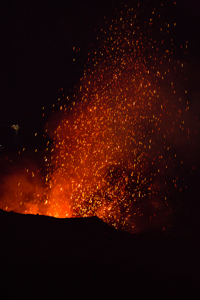 Vue noctune du Stromboli